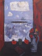 Marsden Hartley Summer,Sea,Window,Red Curtain oil painting